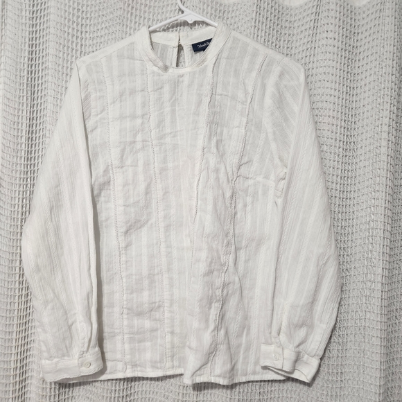 Modcloth Tops - White Mod Cloth cotton blouse, womens Large.